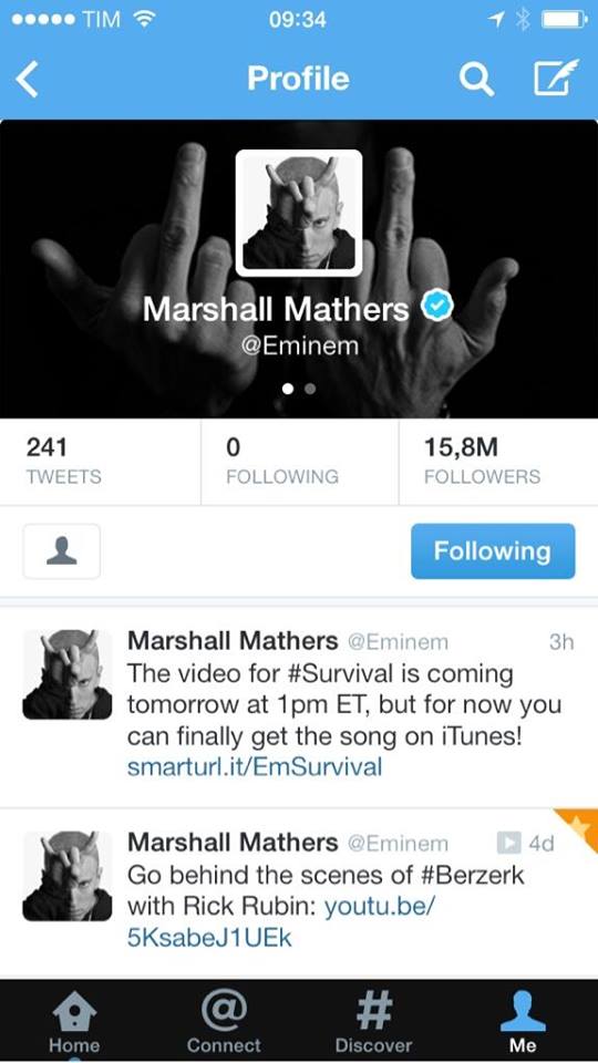 Eminem Twitta: il video di Survival in arrivo