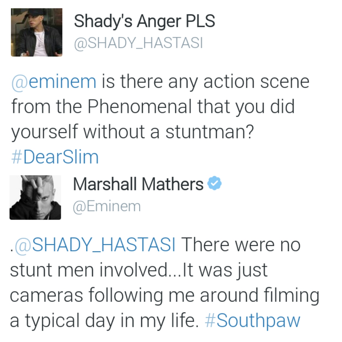 Eminem | Q&A tramite Twitter / Screen