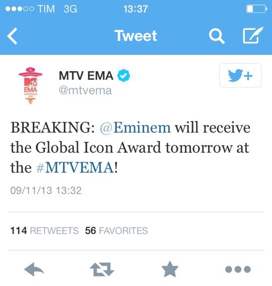 Eminem: domani riceverà il premio Global Icon Award
