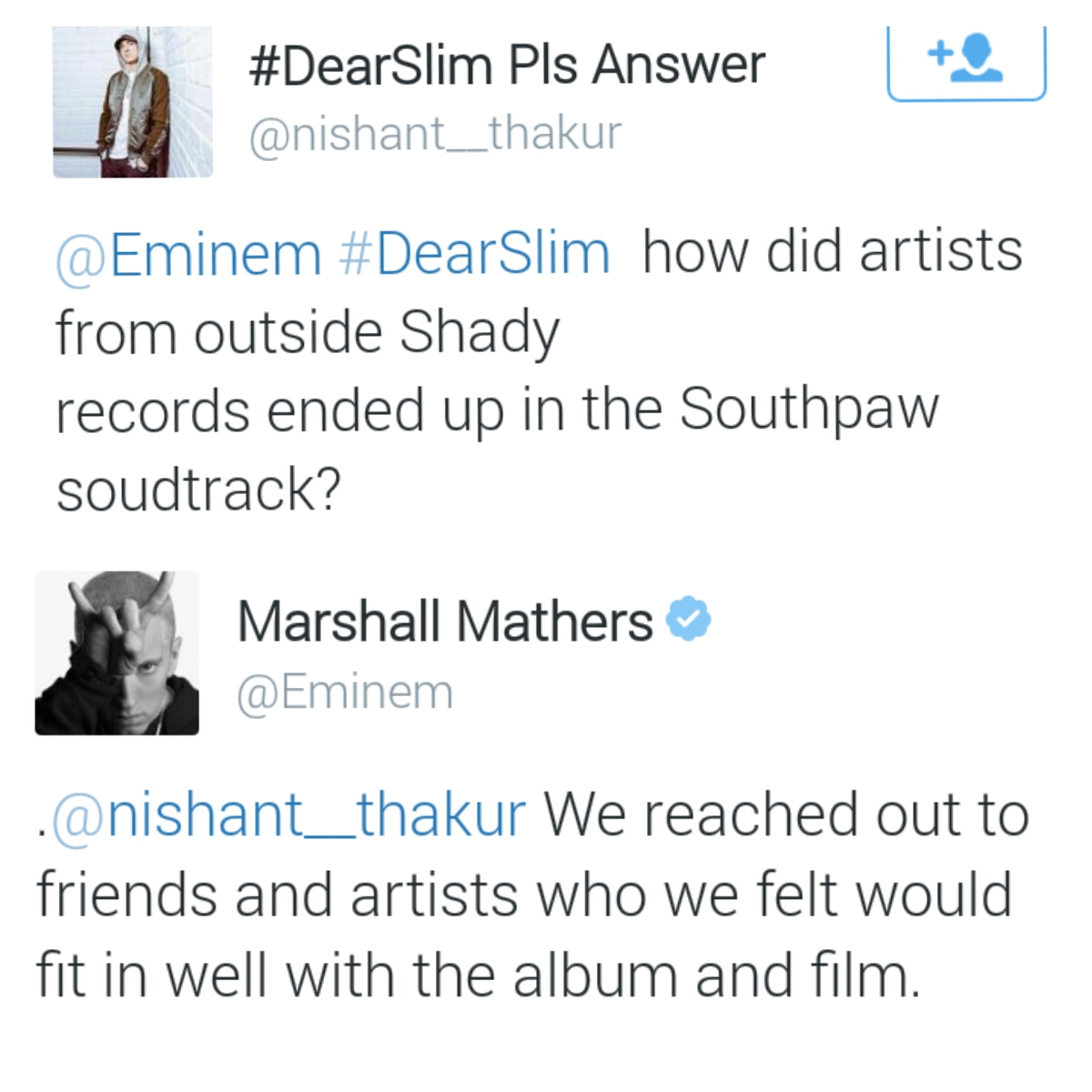 Eminem | Q&A tramite Twitter / Screen