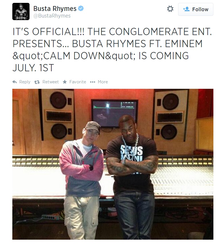 Ufficiale: "Calm Down", Busta Rhymes ft Eminem, in uscita a luglio