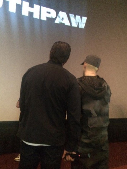 Eminem e Jake Gyllenhaal alla prima di Southpaw a Livonia, Michigan