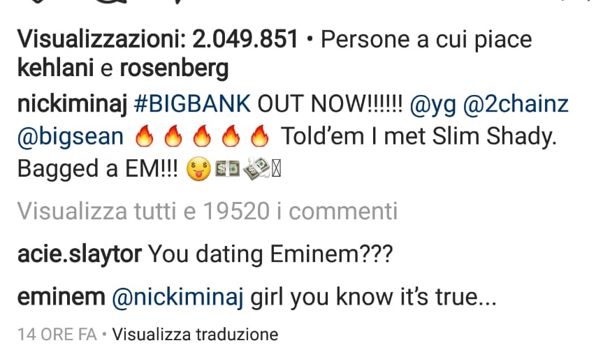 Eminem risponde a Nicki Minaj sulla presunta relazione