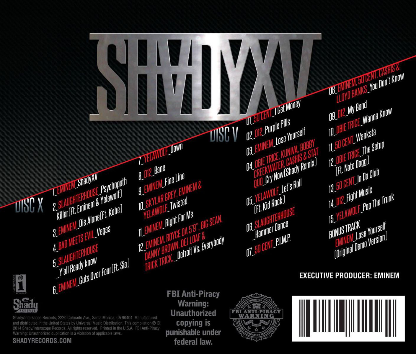 Shady XV, in uscita il 24 Novembre: ecco la tracklist ufficiale
