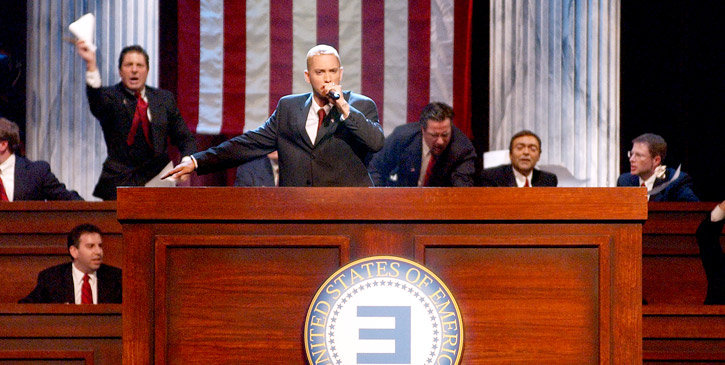 Eminem scala la classifica di Billboard + Twitter Trending 140 con Campaign Speech