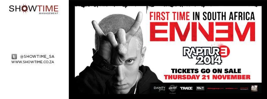 Eminem Rapture Tour 2014: Eminem va in Africa per due shows