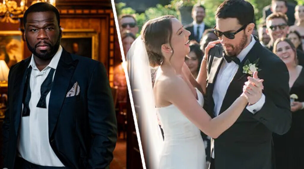 50 Cent commosso fino alle lacrime al matrimonio della figlia di Eminem
